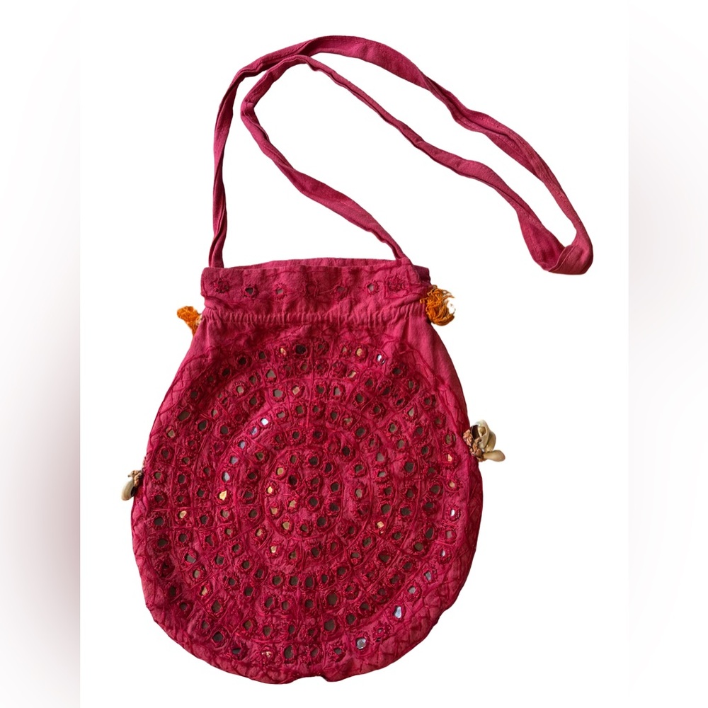 Handmade Red Bag with Shell & Sequin Details (3 for $12 item)